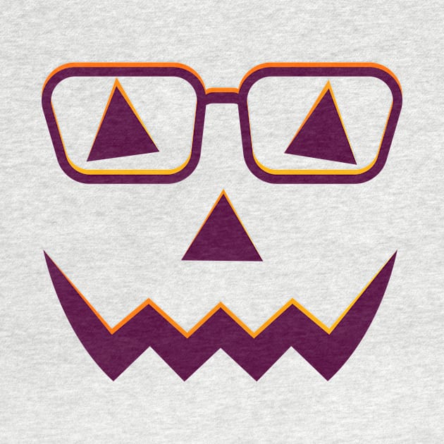 Halloween pumpkin smiley face with glassess by Salma Ismail